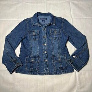 Baccini blue denim jacket with pockets Size M